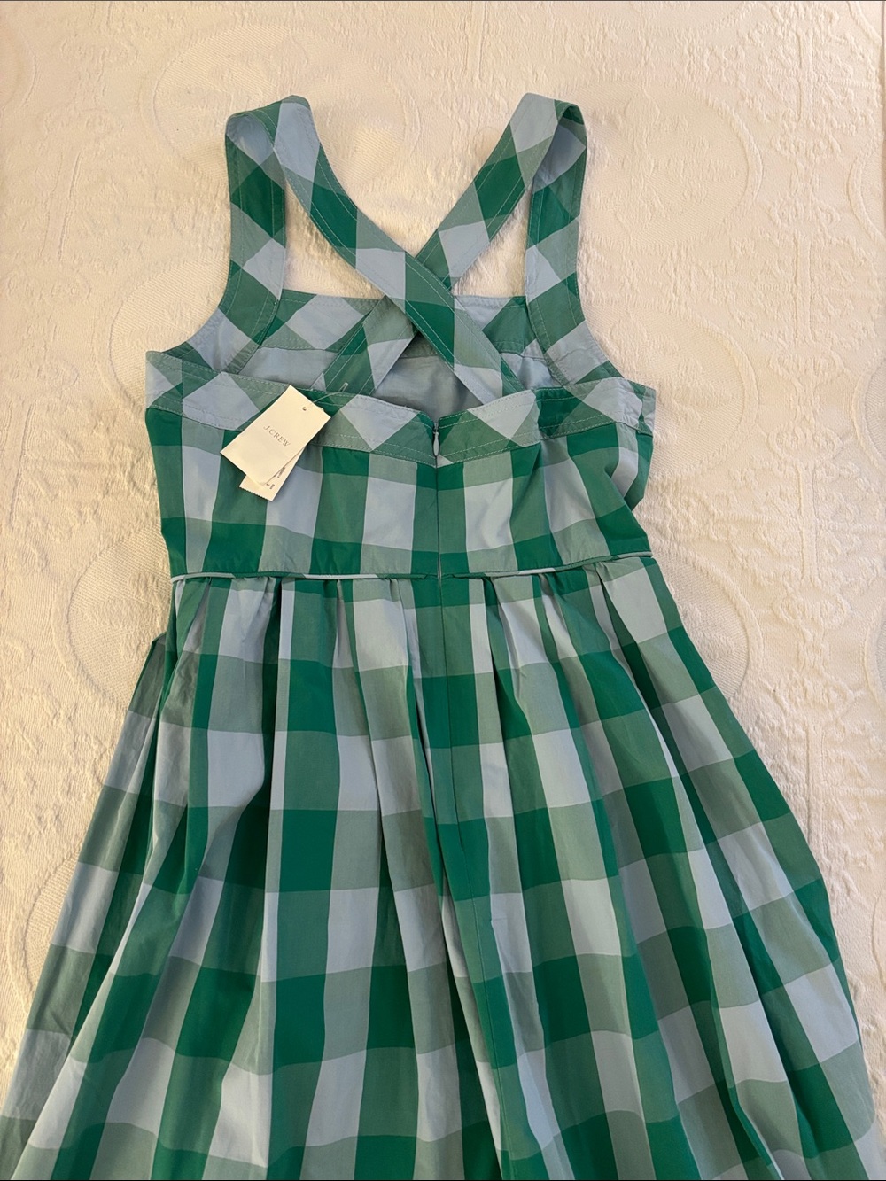 J.Crew Green and Light Blue Gingham Sundress - Picture 2 of 6